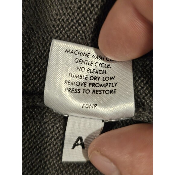 Eileen Fisher Cardigan Sweater Organic Cotton Cascading Open Front Charcoal 2XL - Picture 6 of 9